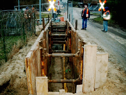 Kanalbauarbeiten in Ahlbeck, Rohrgrabenverbau